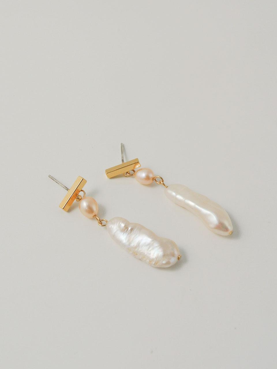 Bar & Pearl Drop Earrings