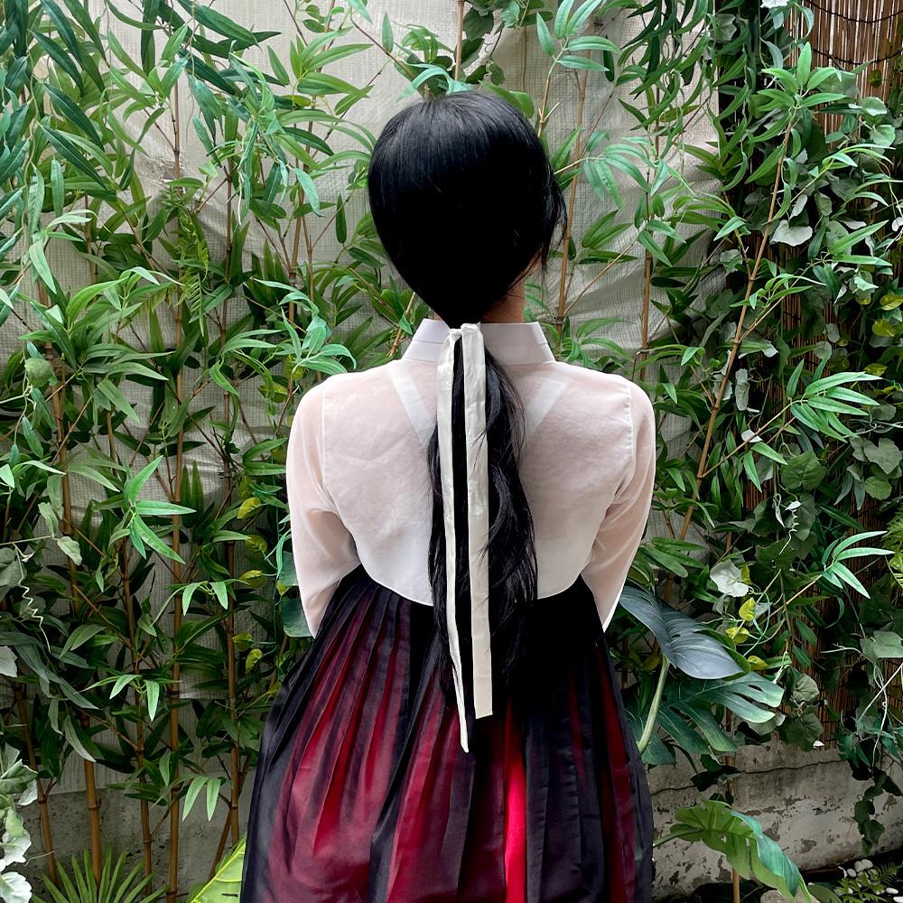 양단 리본 한복 머리끈