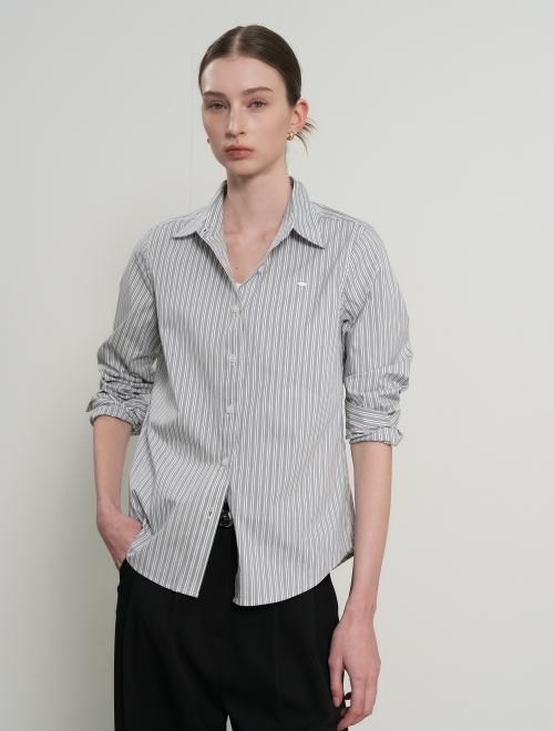 클래식 스트라이프 리벳 셔츠 [GREY] / GF1LSH501