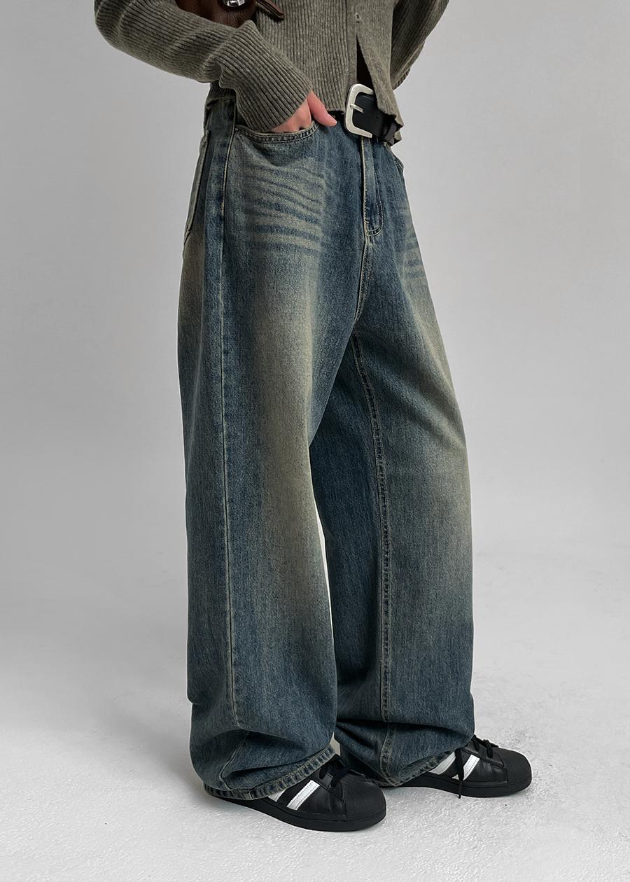 투라잇 워싱 와이드 데님팬츠