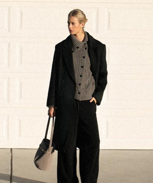 OVE WOOL OVER FIT COAT [BLACK]