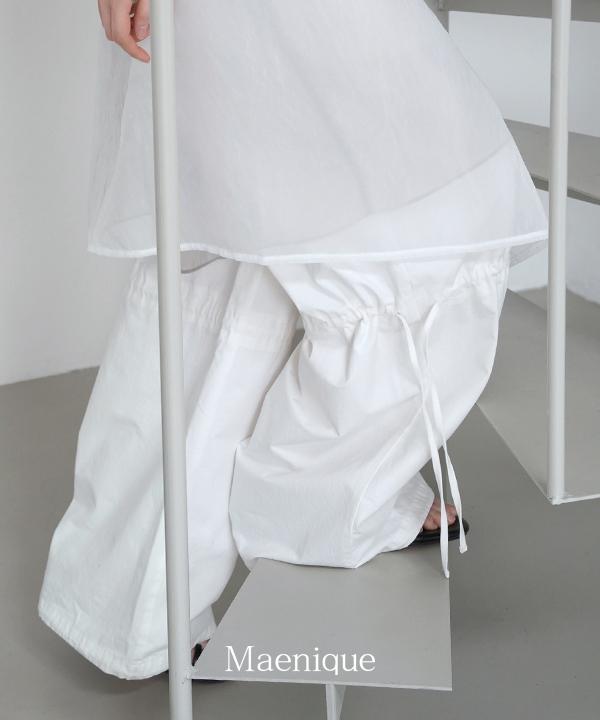 매니크 [🌿봄신상/MNQ] 세터스 스트링 와이드 코튼 팬츠