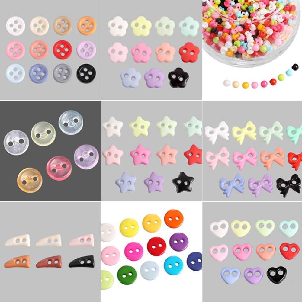 미니 단추 / 원형 4mm 6mm 단추 콩 컬러 미니 모루 인형 단추