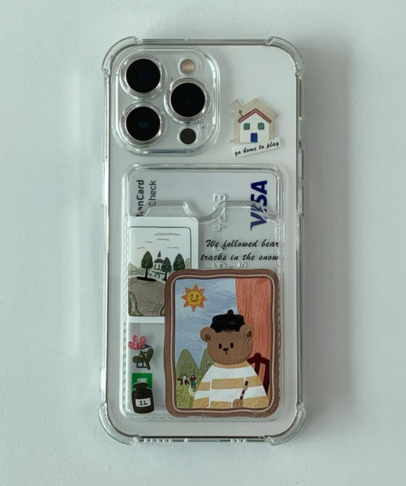 투명 동물액자 카드케이스 아이폰 전기종