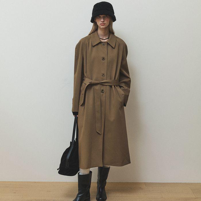 Raglan wool trench coat_Camel