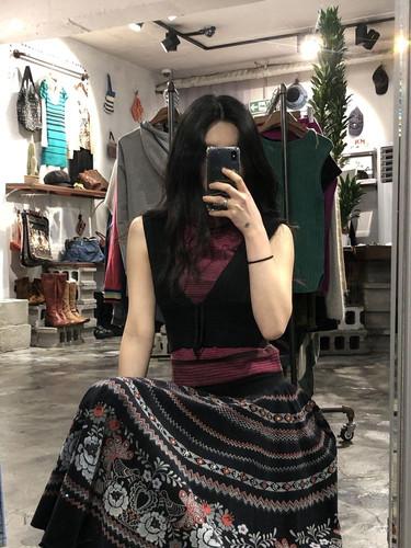 Black knit bustier top