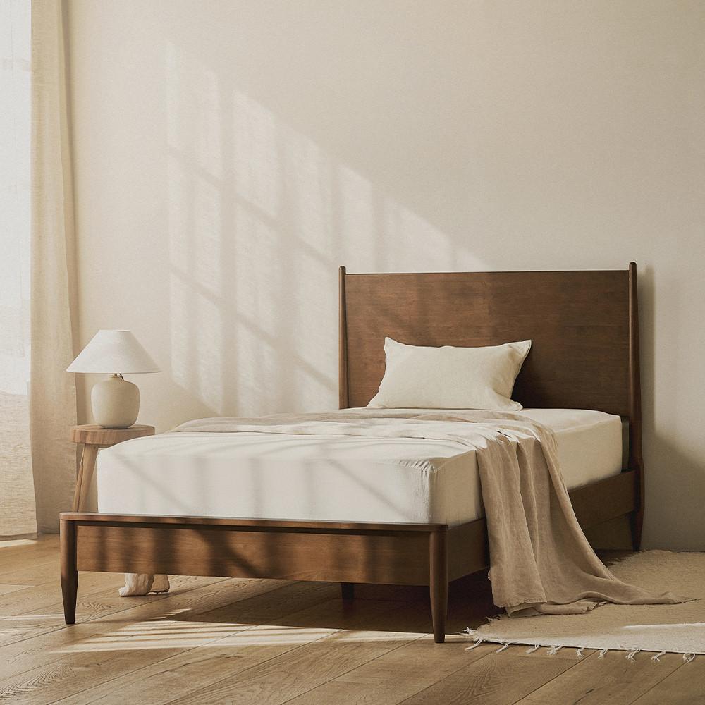 누어 루체 원목 고무나무 슈퍼싱글 퀸 침대 프레임