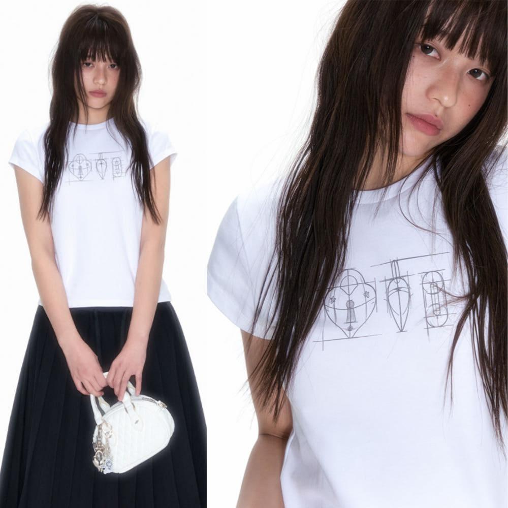 NECY STUDIO 티셔츠 Love Three Views 반팔 오리지널 디자인 티셔츠