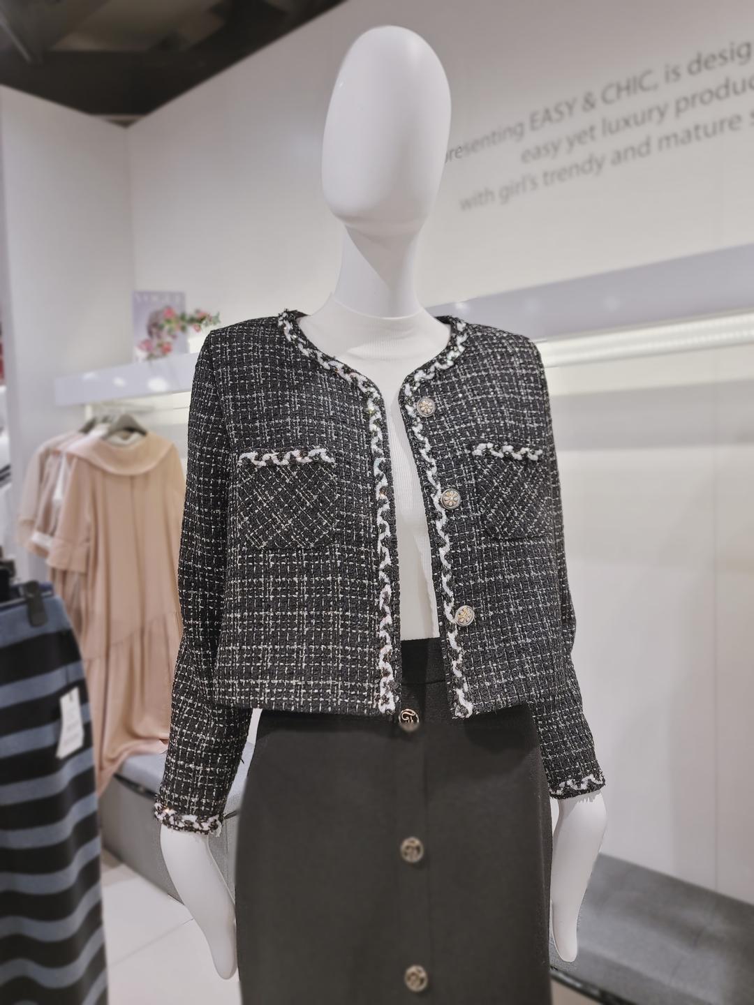 EnC 블링 펄사 라인 매력 트위드 자켓 04G JK339 04G