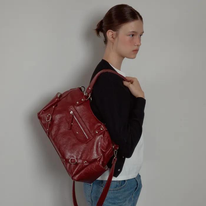 ANC STUD RING BAG_RED