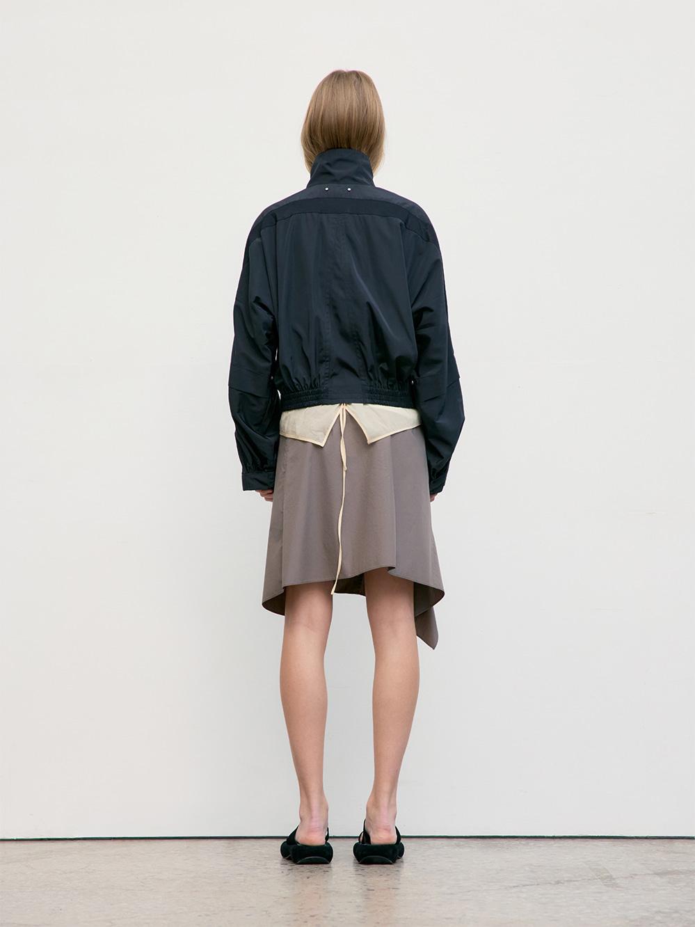 [4/8 예약배송] CONTRAST ZIP-UP SHORT JACKET_BLACK