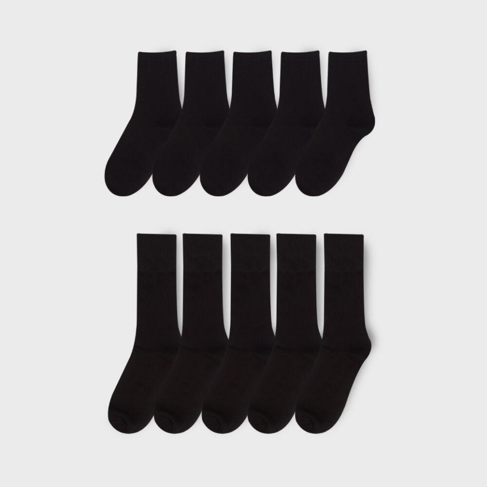 [5PACK] 1507 베이직 트라우져 뱀부 삭스_블랙-쾌적한 대나무 섬유 양말