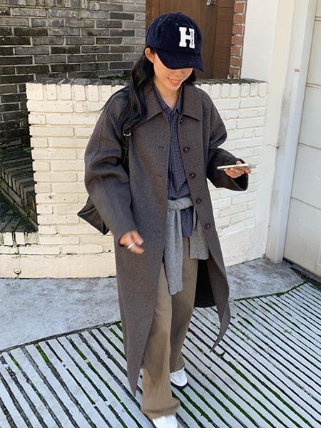 [올리브데올리브] 벨티드 울혼방 핸드메이드 맥코트 OW5XHA530