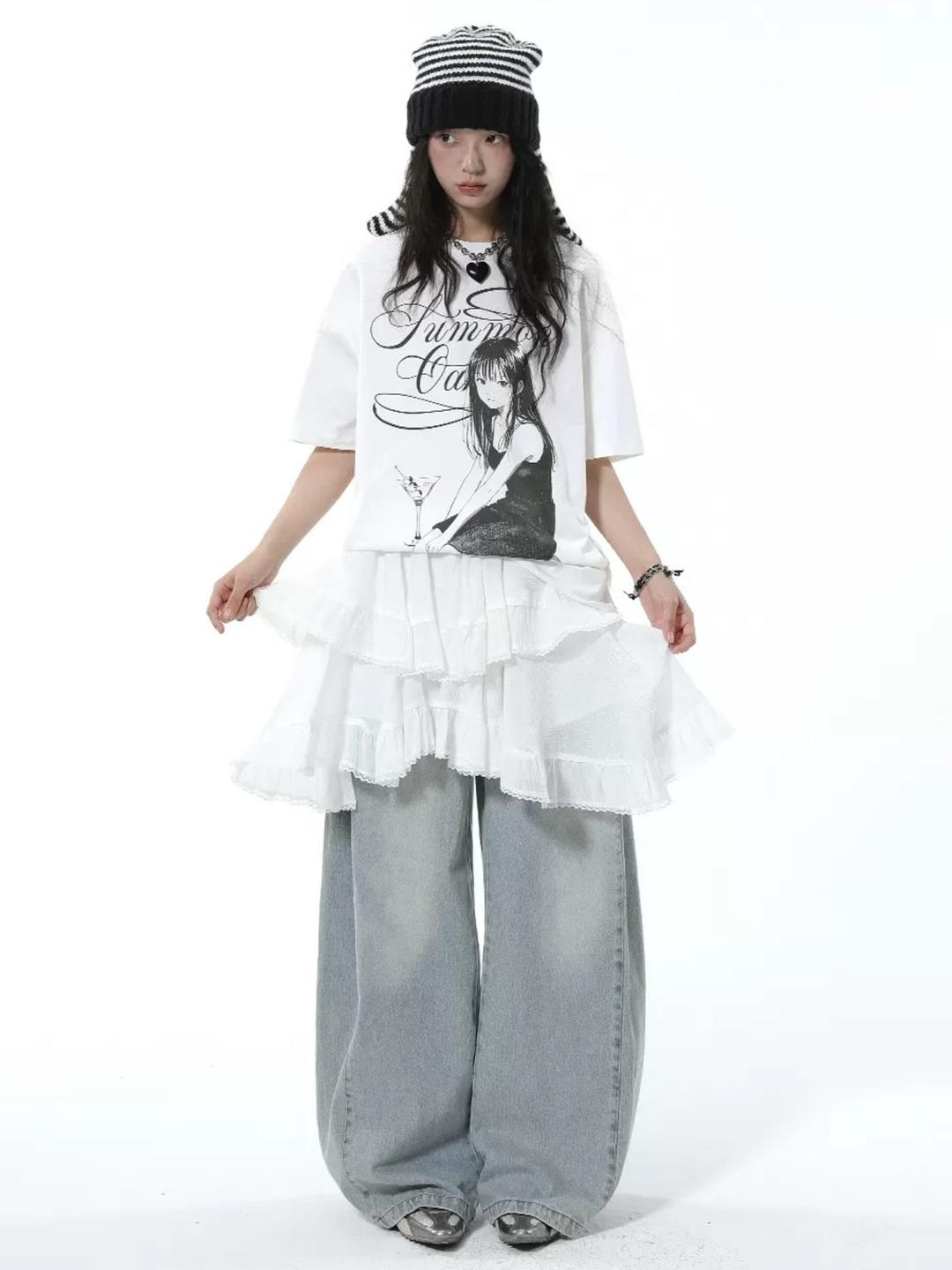 Summon Oak Lace Drape Skirt