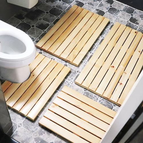 헤이스테이 건식 욕실 화장실 나무 우드 원목 발판 (오크) 변기발받침 변기발판 4 TYPE