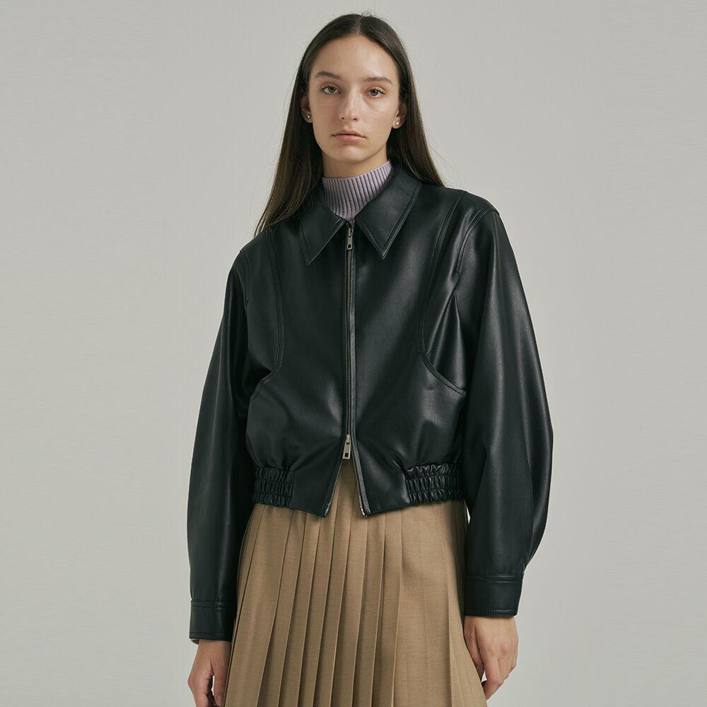 Signature Leather Blouson Jacket_BLACK