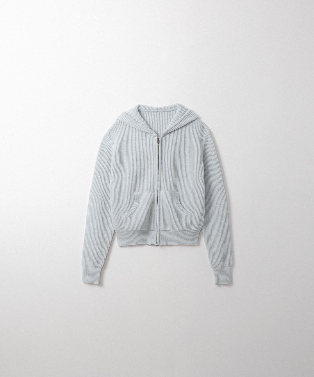 클라우드 니트 집업 (snow blue)