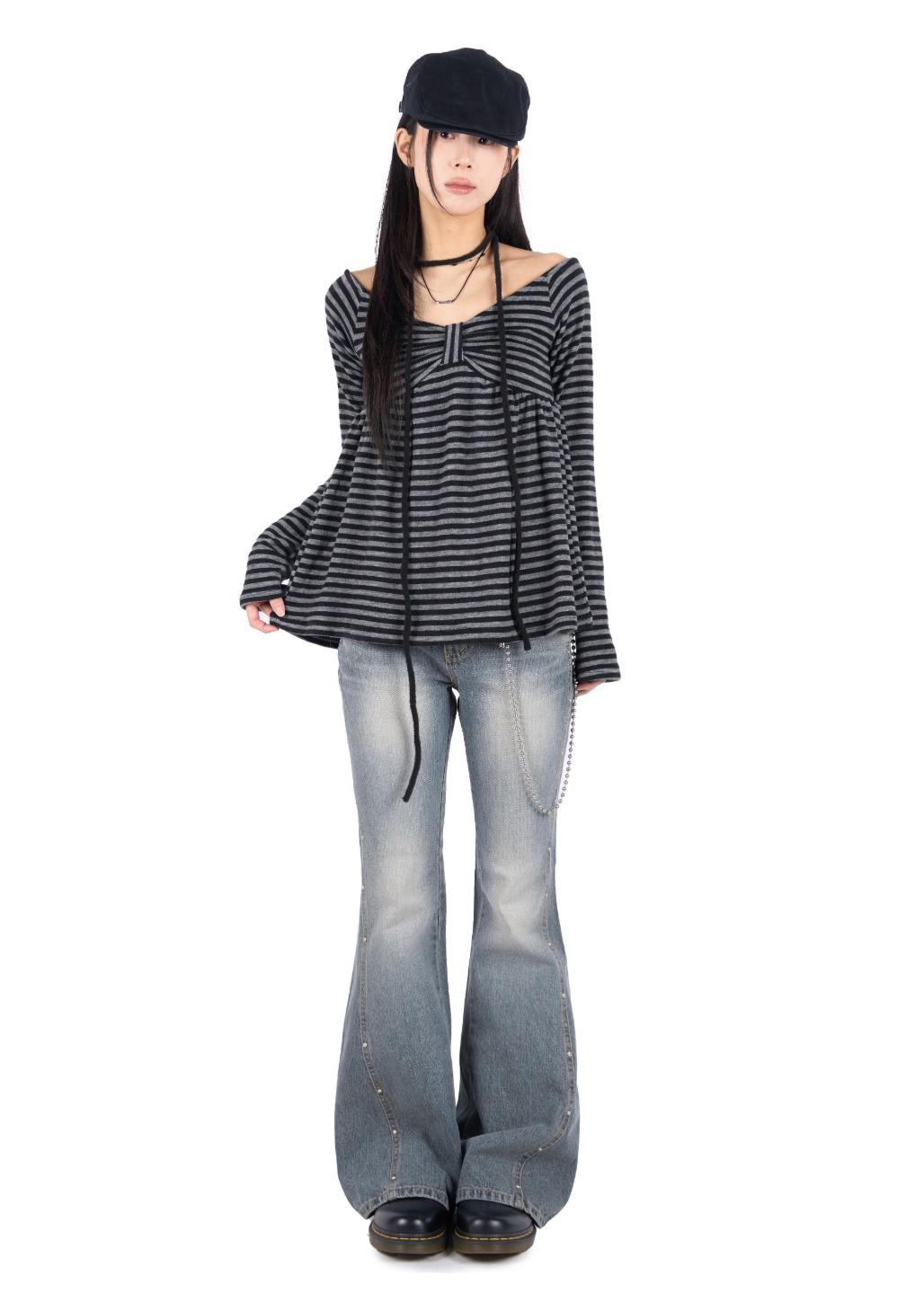 릿킴 STUD FLARE JEANS