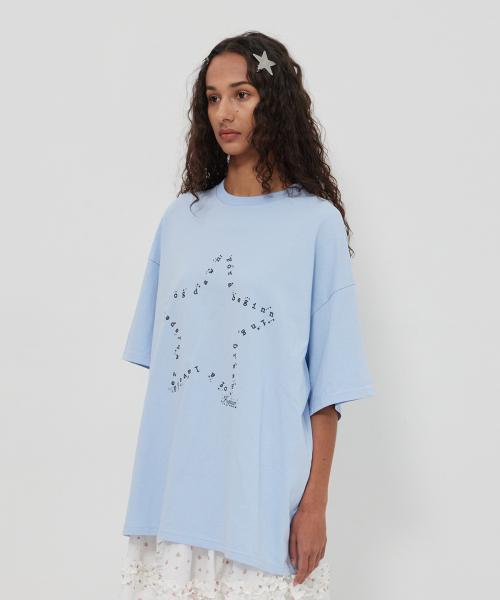 Star Typo Big T-shirt (blue)