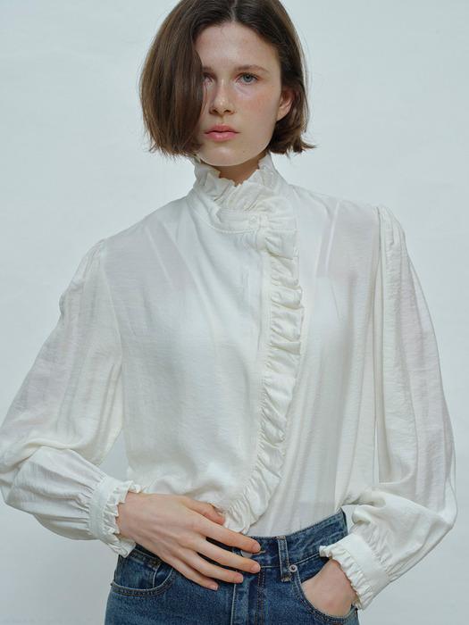 RUFFLE COLLAR BLOUSE - IVORY
