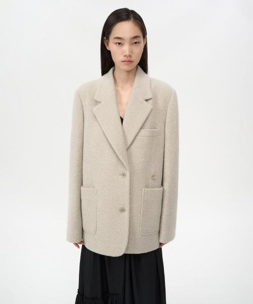 부클 투웨이 자켓 BEIGE