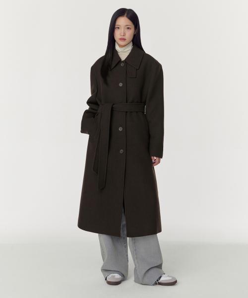 무신사 스탠다드 우먼(MUSINSA STANDARD WOMAN)  우먼즈 울 블렌드 오버 숄더 맥 코트 [다크 브라운] - 사이즈 & 후기 | 무신사