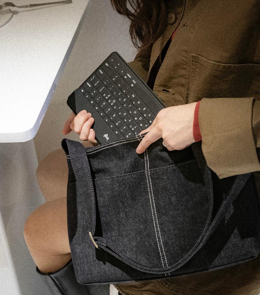 아이패드 태블릿 파우치 가방 데님 크로스백 11인치 [fadó 미니 흑청]