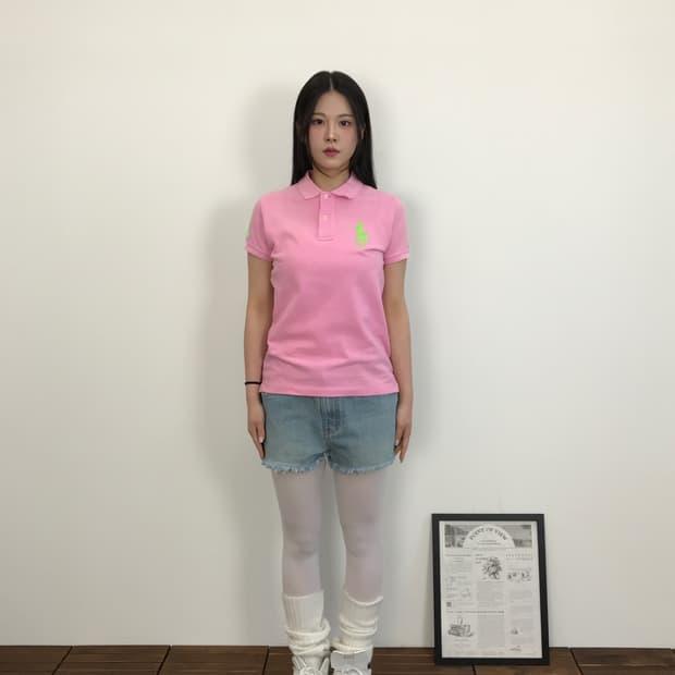 Ralph Lauren Pink & Green Big Pony Shirt | 후루츠패밀리