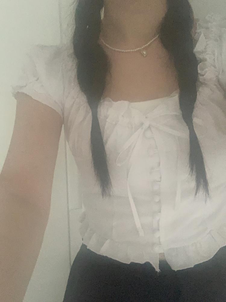 ruffle mini blouse