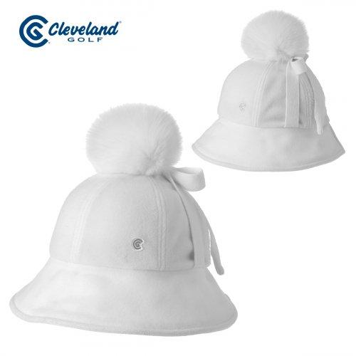 리얼FUR방울 니트스트링 여성 플리스 버킷햇/골프용품_CGWCP24012WH