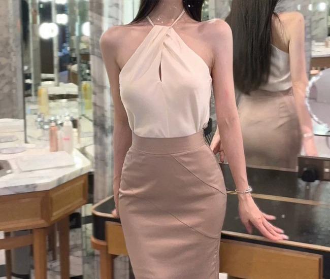 [수입] 소이 홀터 블라우스