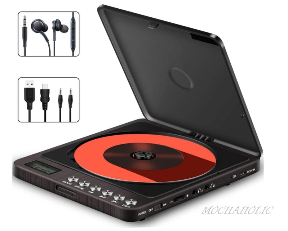 레트로 빈티지 감성 휴대용 미니 소형 CD 시디 플레이어