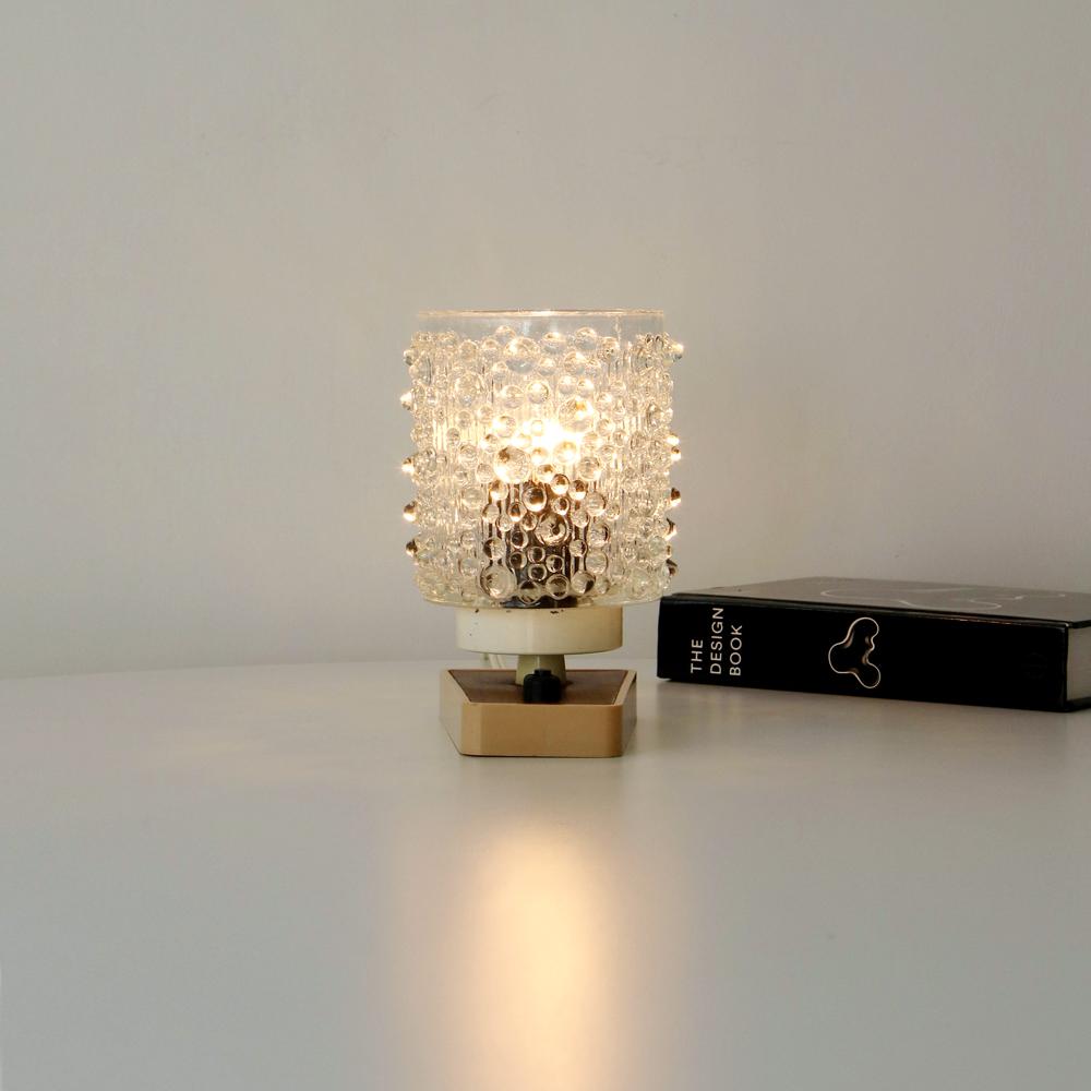 1970s Germany Crystal Glass Bedside Lamp