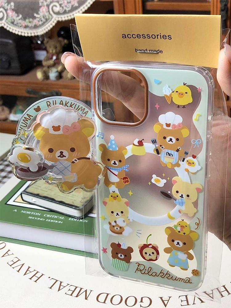 리락쿠마 요리사 맥세이프 아이폰16 케이스 그립 톡홀더 거치대케이스 커플폰