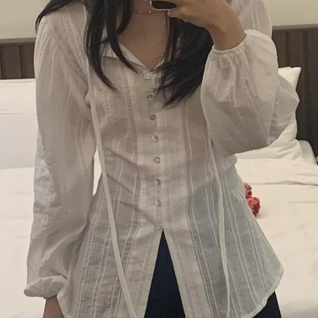 (💥고렴이최저가)리얼 리본 버튼 블라우스 (3color)