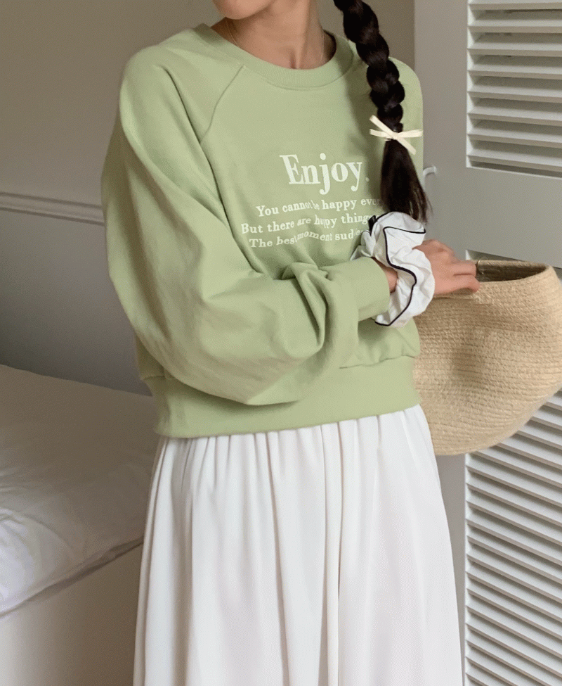 [가을 신상🤎] 엔조이 나그랑 세미크롭 맨투맨