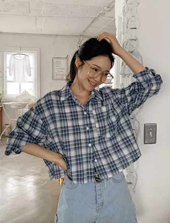 썸머거즈 체크크롭셔츠 (2color)