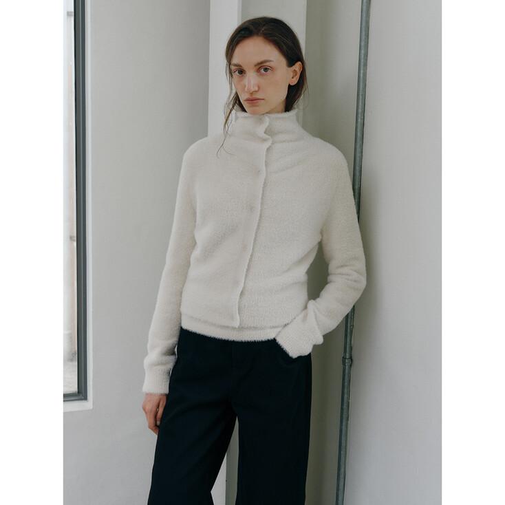 FUZZY KNIT CARDIGAN (IVORY)