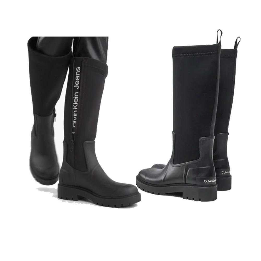 캘빈클라인 진스 Rubber Neoprene 롱 레인부츠 블랙 장화