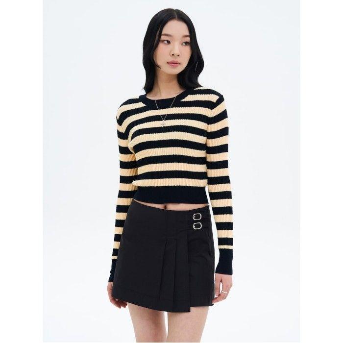 스트라이프 라운드넥 풀오버  네이비 (355351LYAR)