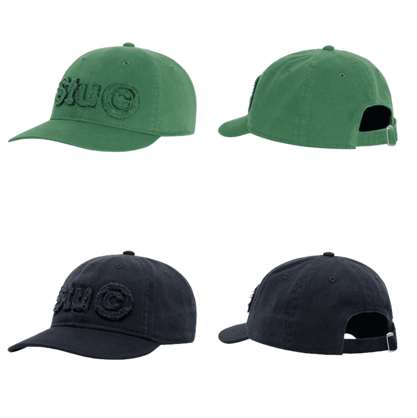 스투시 로우 프로 카피라이트 아플리케 스트랩백 캡 그린 네이비 1311125