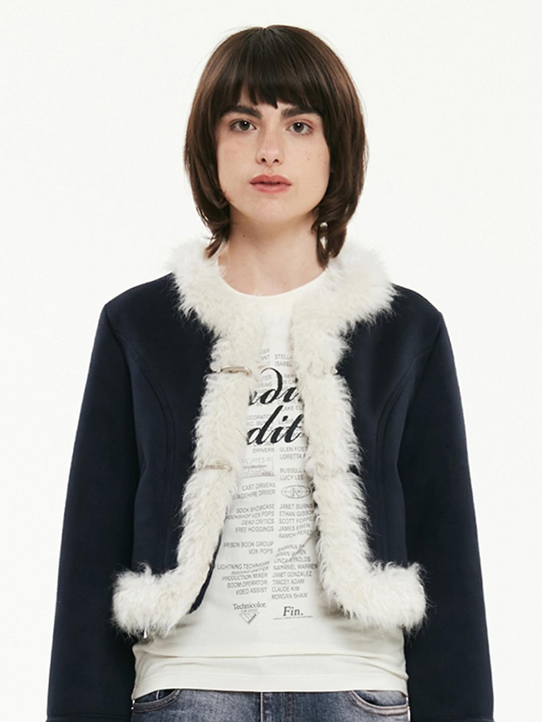 키르시 퍼 무스탕 [네이비]