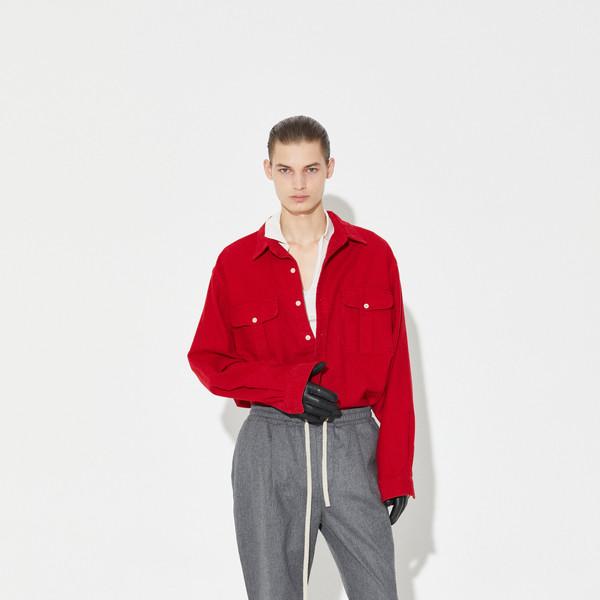 WOOL STRAIGHT PANTS (GREY)