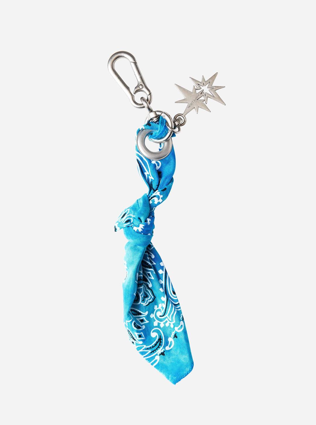 DYED BANDANA KEYRING BLUE