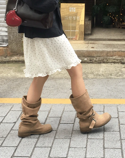 샤이 도트 프릴 미니 스커트 (2color)