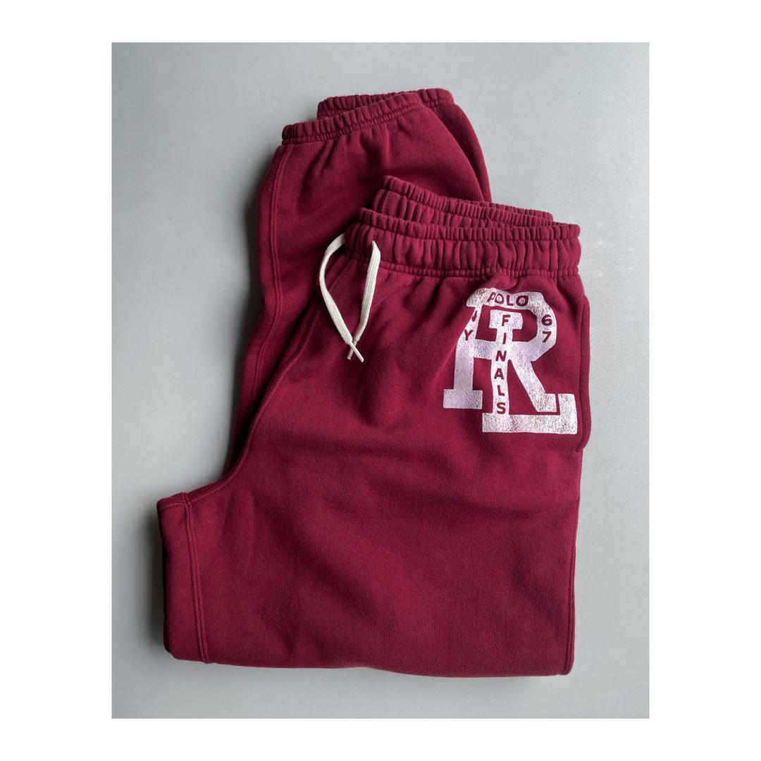 *new condition POLO RALPH LAUREN - Logo Print Sweat Pants (Natural Burgundy)