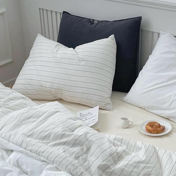 메이블 스트라이프 고밀도 순면 차렵이불 (5colors)