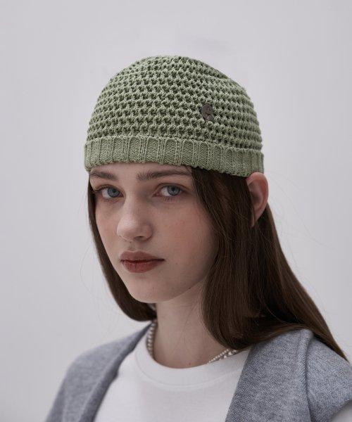 帽子 MATIN KIM LOGO JACQUARD SHORT BEANIE 安心国内発送【MATIN KIM】LOGO JACQUARD SHORT BEANIE ビーニー