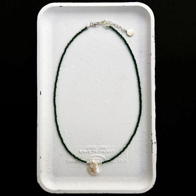 그린 포인트 진주 목걸이 Green point water pearl necklace