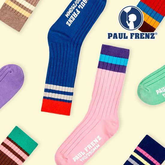 폴프랜즈 원사이즈 골지 크루삭스 K-SOCKS 190~250mm(7세-성인)